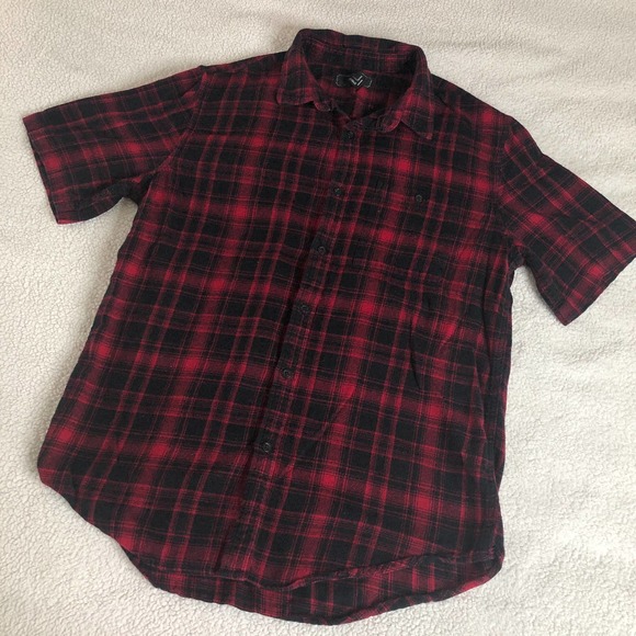 21men Other - Red black plaid short sleeve button up shirt L